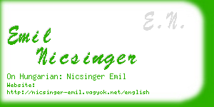 emil nicsinger business card